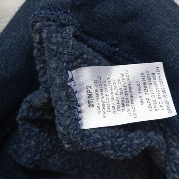 garanimals navy floral glitter graphic crewneck sweatshirt 2T toddler girls - Picture 5 of 6